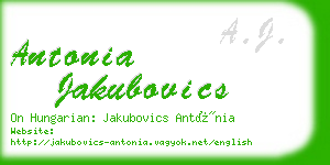 antonia jakubovics business card